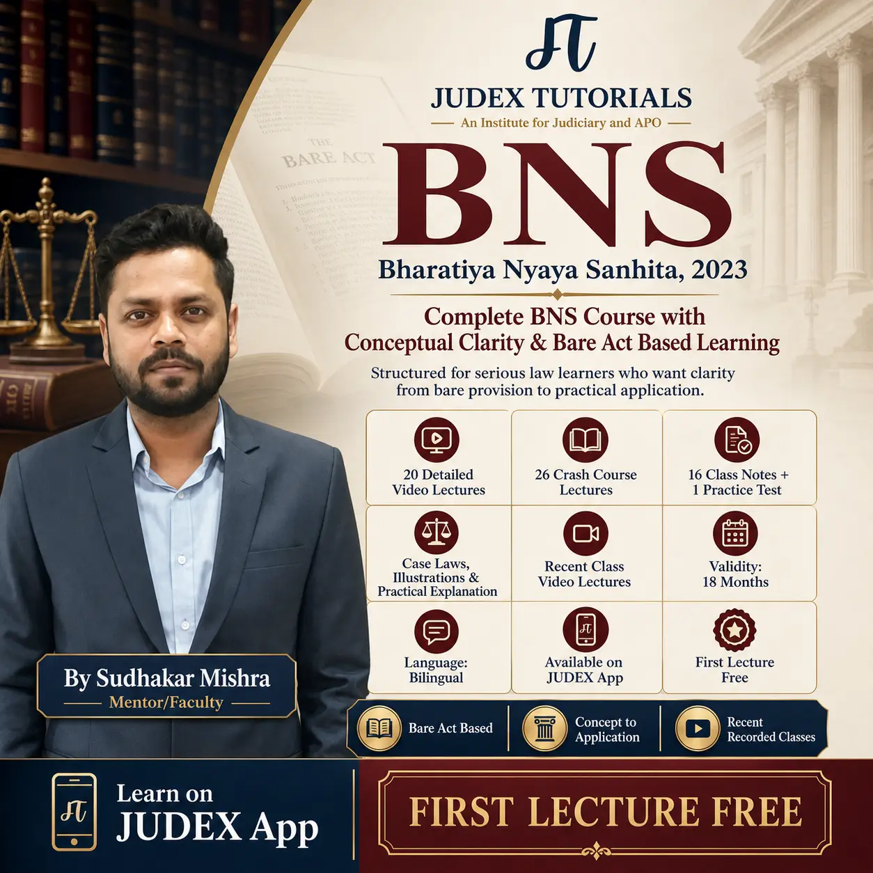 BHARATIYA NYAYA SANHITA 2023 Course by Judex Tutorials