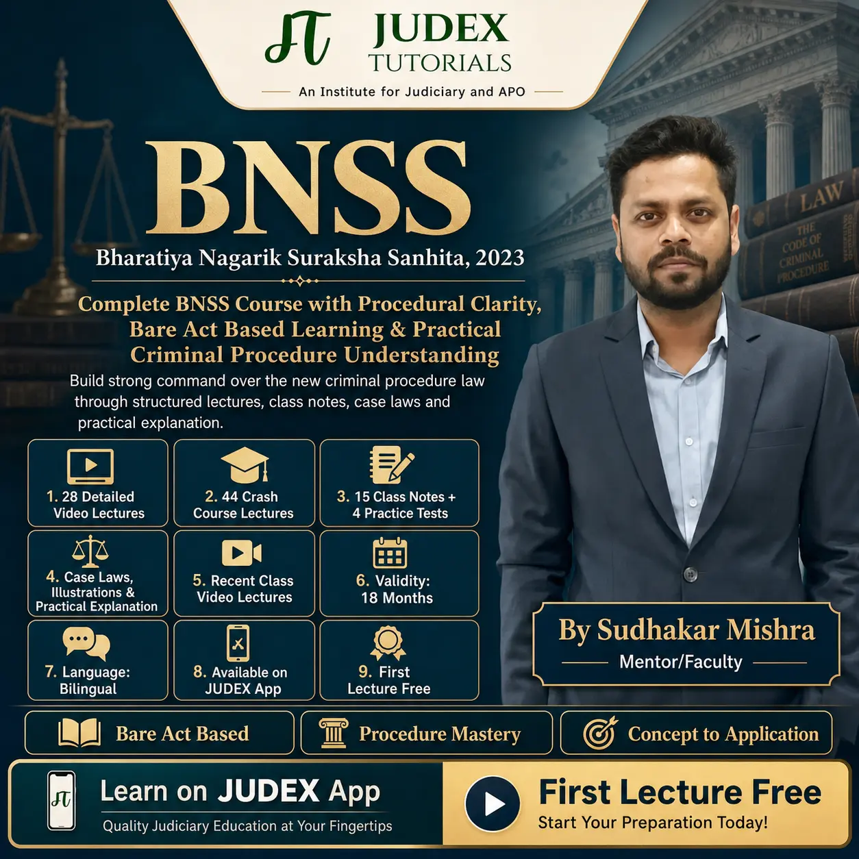 Bharatiya Nagarik Suraksha Sanhita 2023 Course by Judex Tutorials