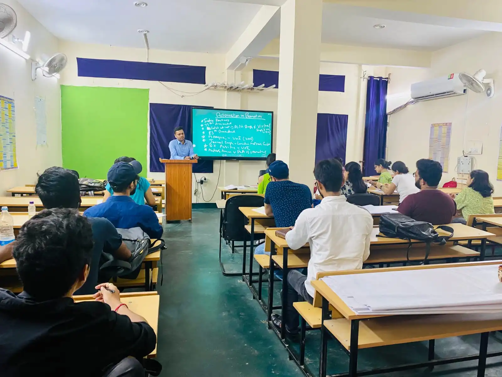 Students attending an offline judiciary class at Judex Tutorials in Patna